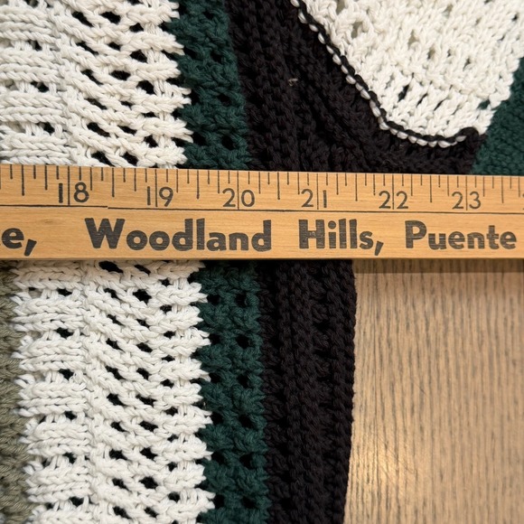 BDG Striped Button-Down Short Sleeve Polo Crochet Sweater Medium - Picture 3 of 4
